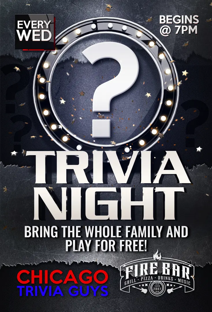 A poster for the trivia night event.